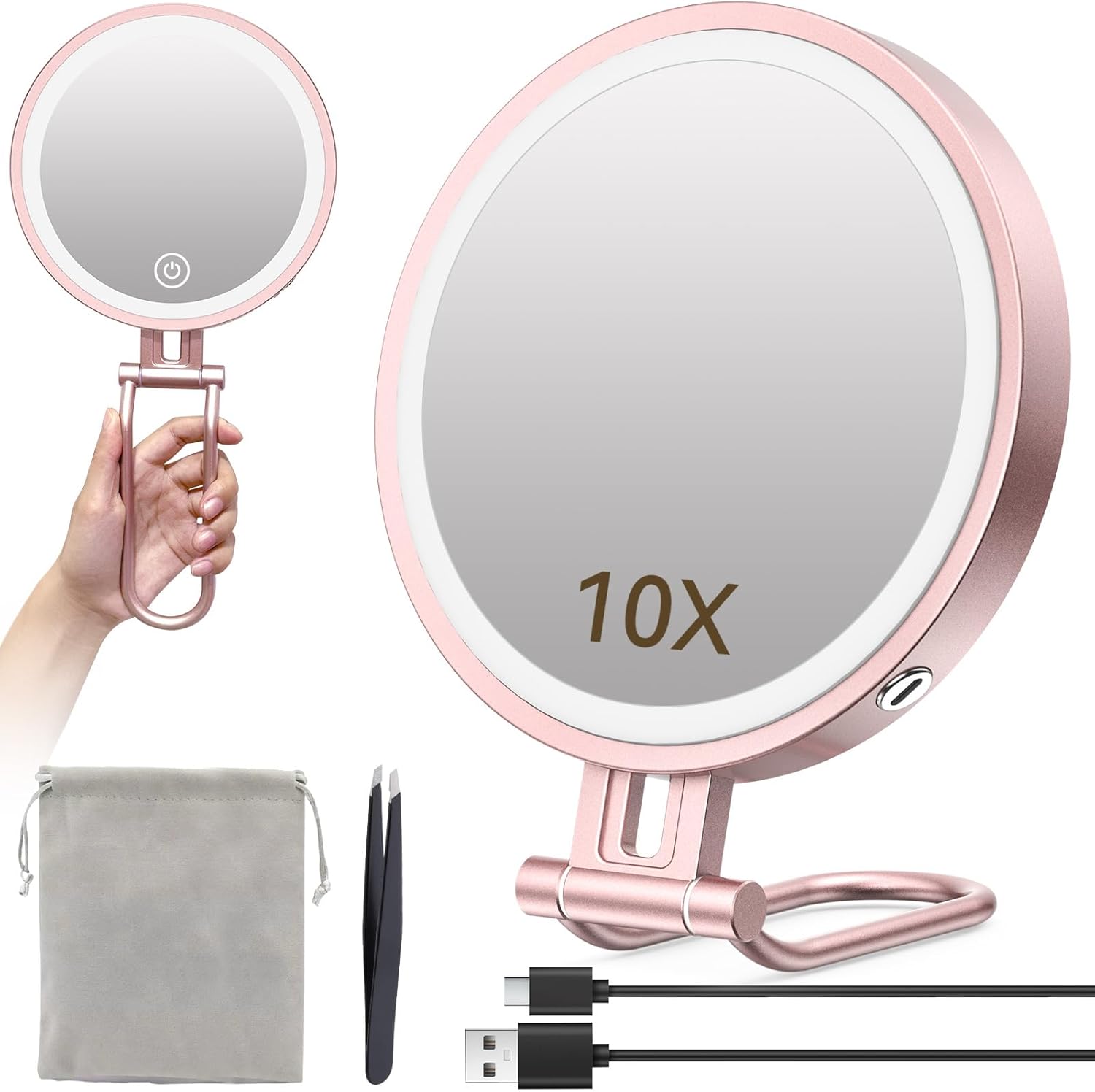 10X Magnifying Travel Makeup Mirror