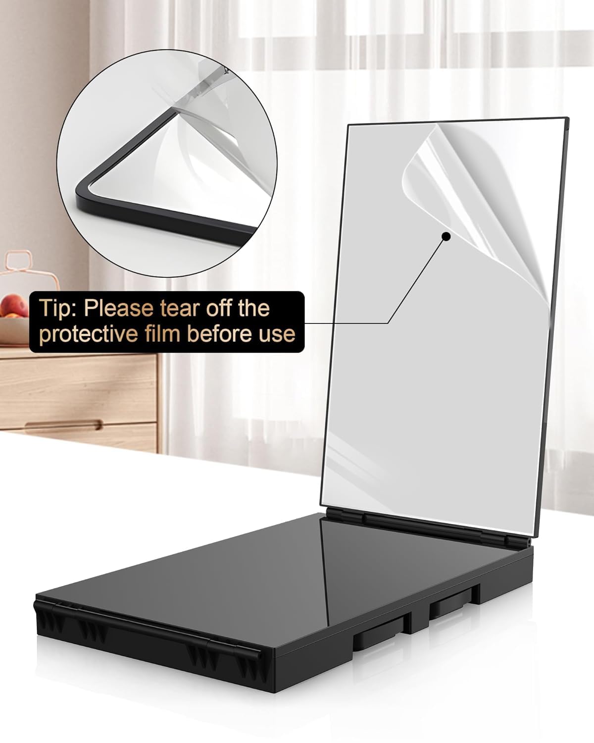 360 Self Hair Cutting Mirror - Clear Anti-Fog HD Glass