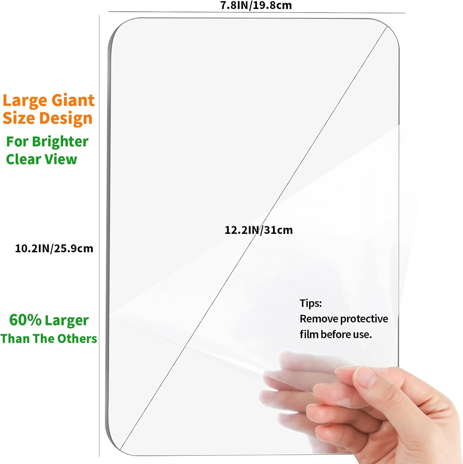 Luxury Fog-Free Shower Mirror for Shaving