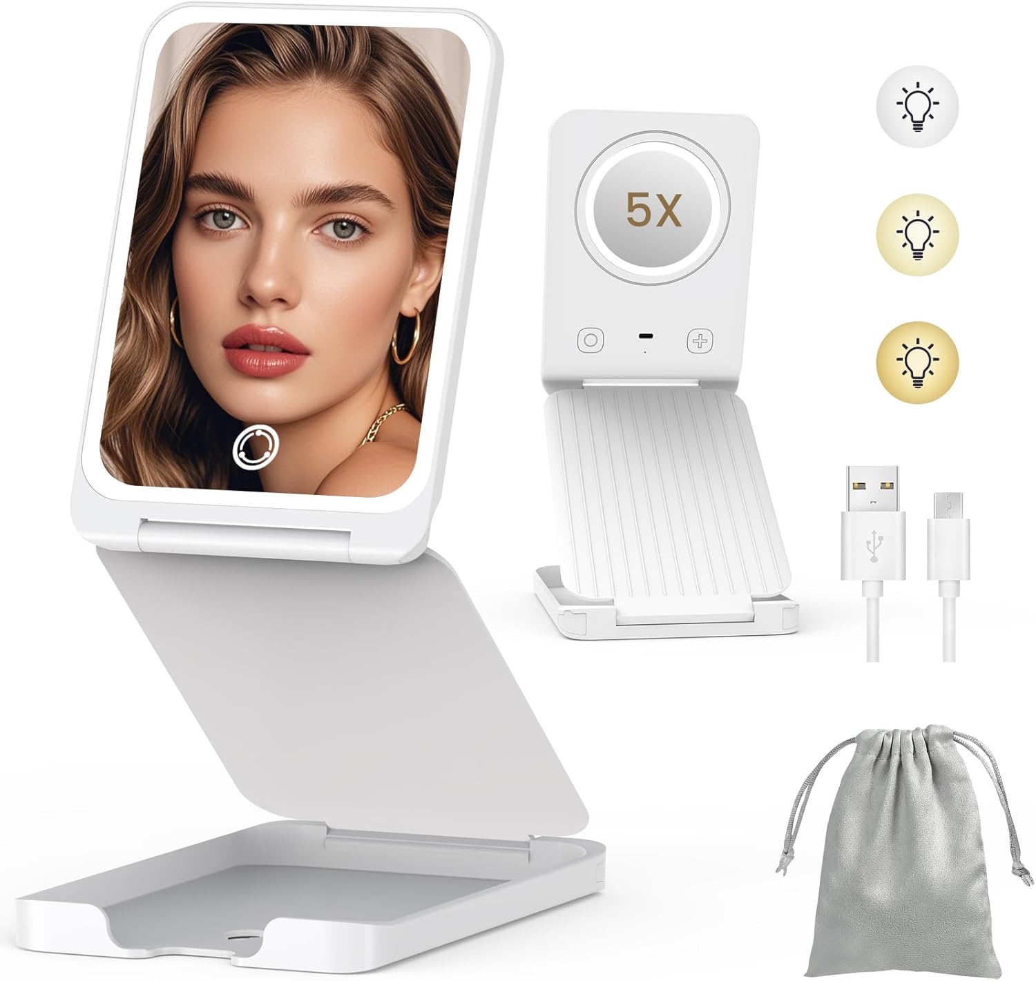 LAMPICK Travel Makeup Mirror