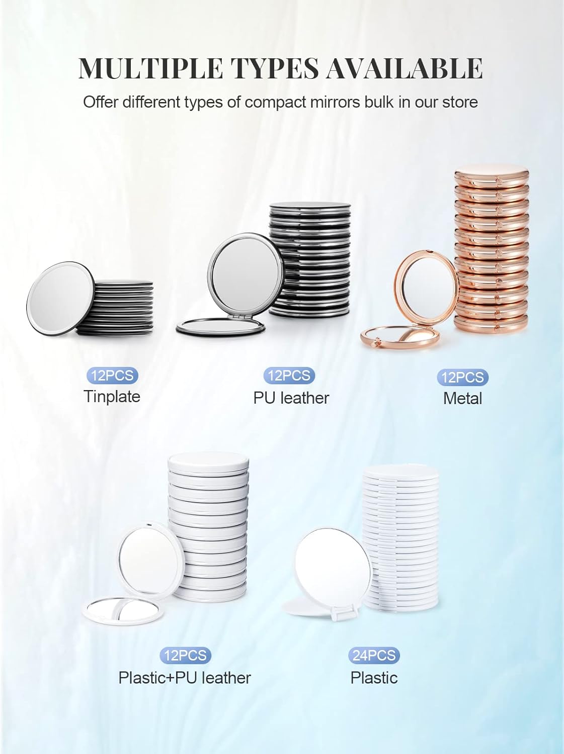 Compact Round Makeup Mirror for Travel