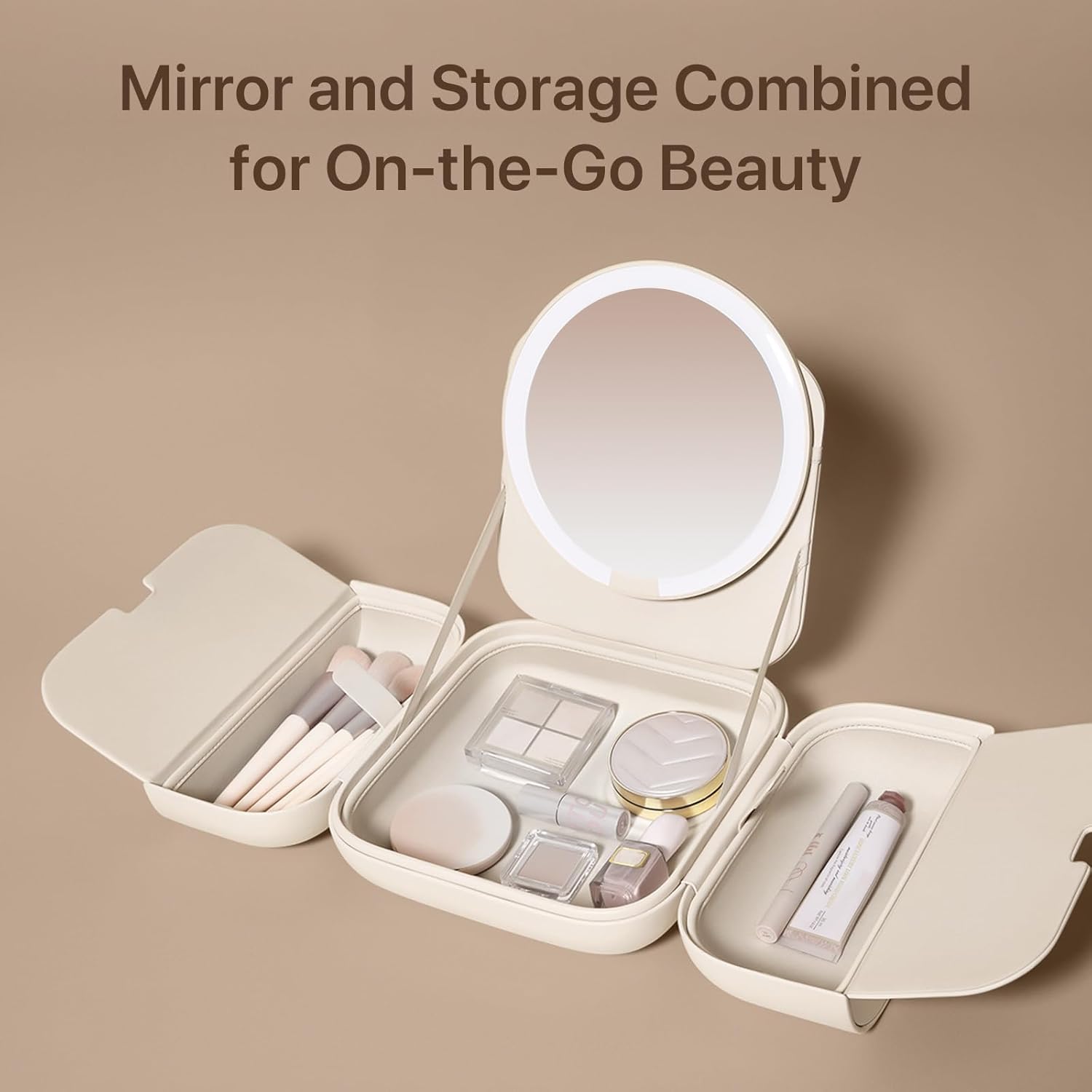 AMIRO LumoCube Travel Makeup Organizer White