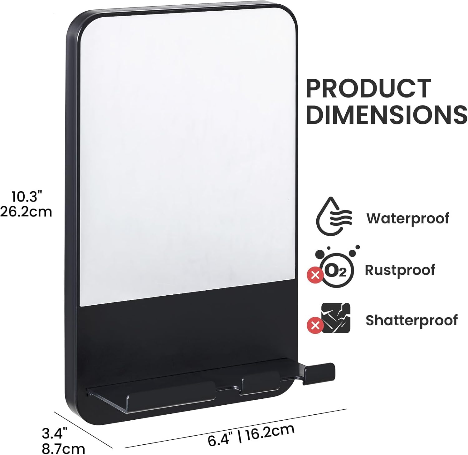 Instant Setup Durable and Safe TAILI Fogless Shower Mirror for Grooming