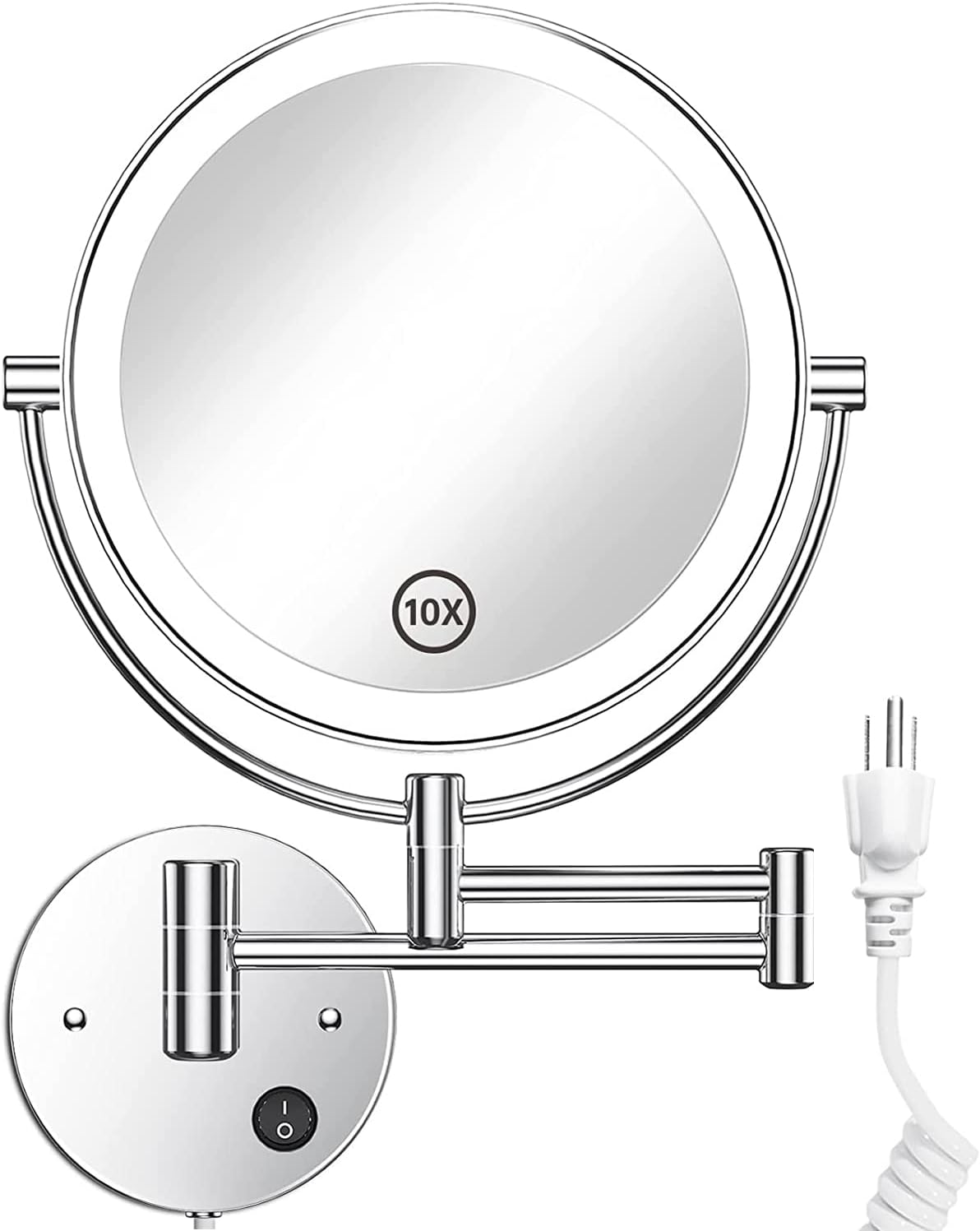Gospire 85 Wall Mounted Lighted Magnifying Mirror with 360 Swivel