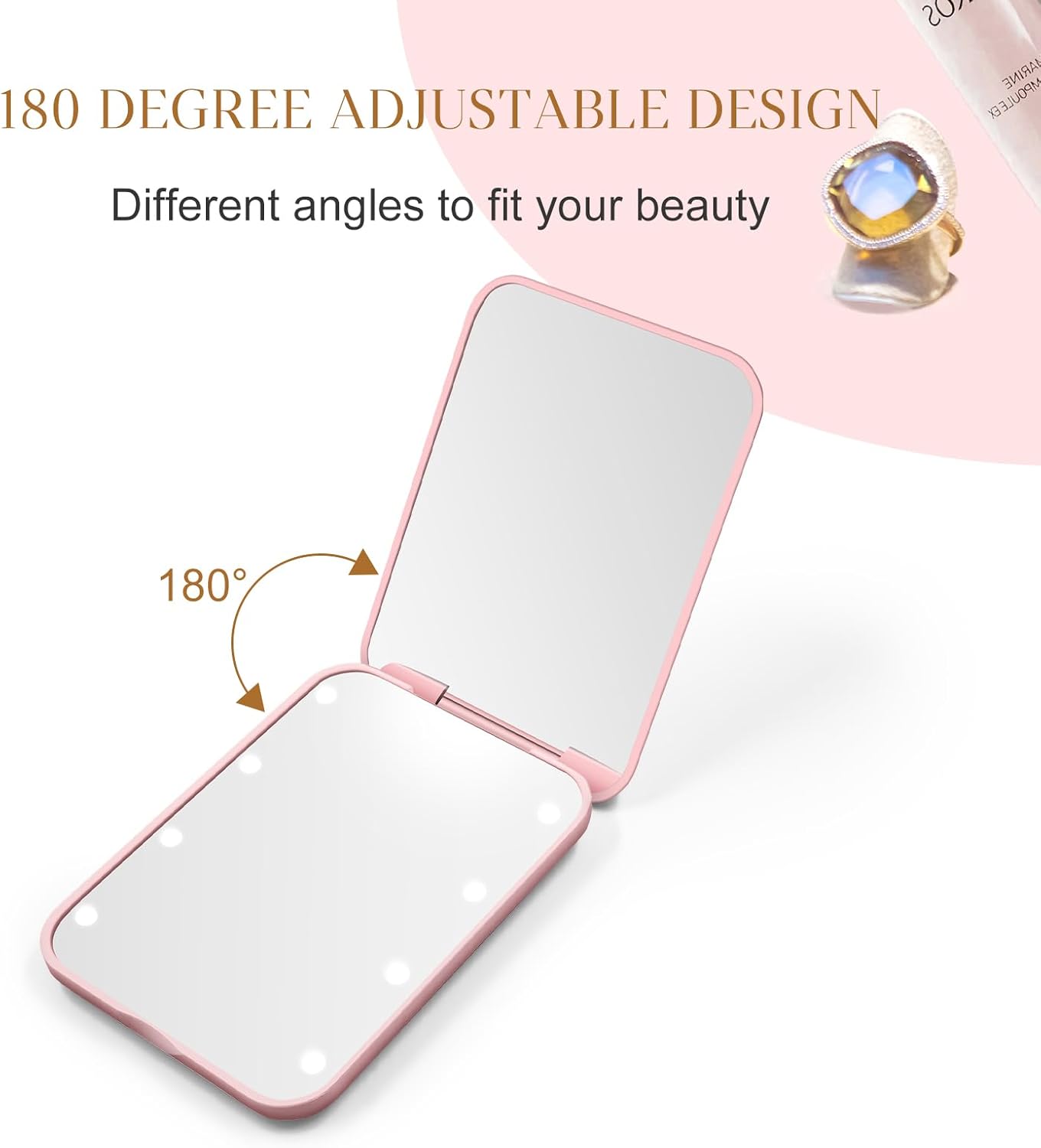Illuminate your beauty with our compact mirror