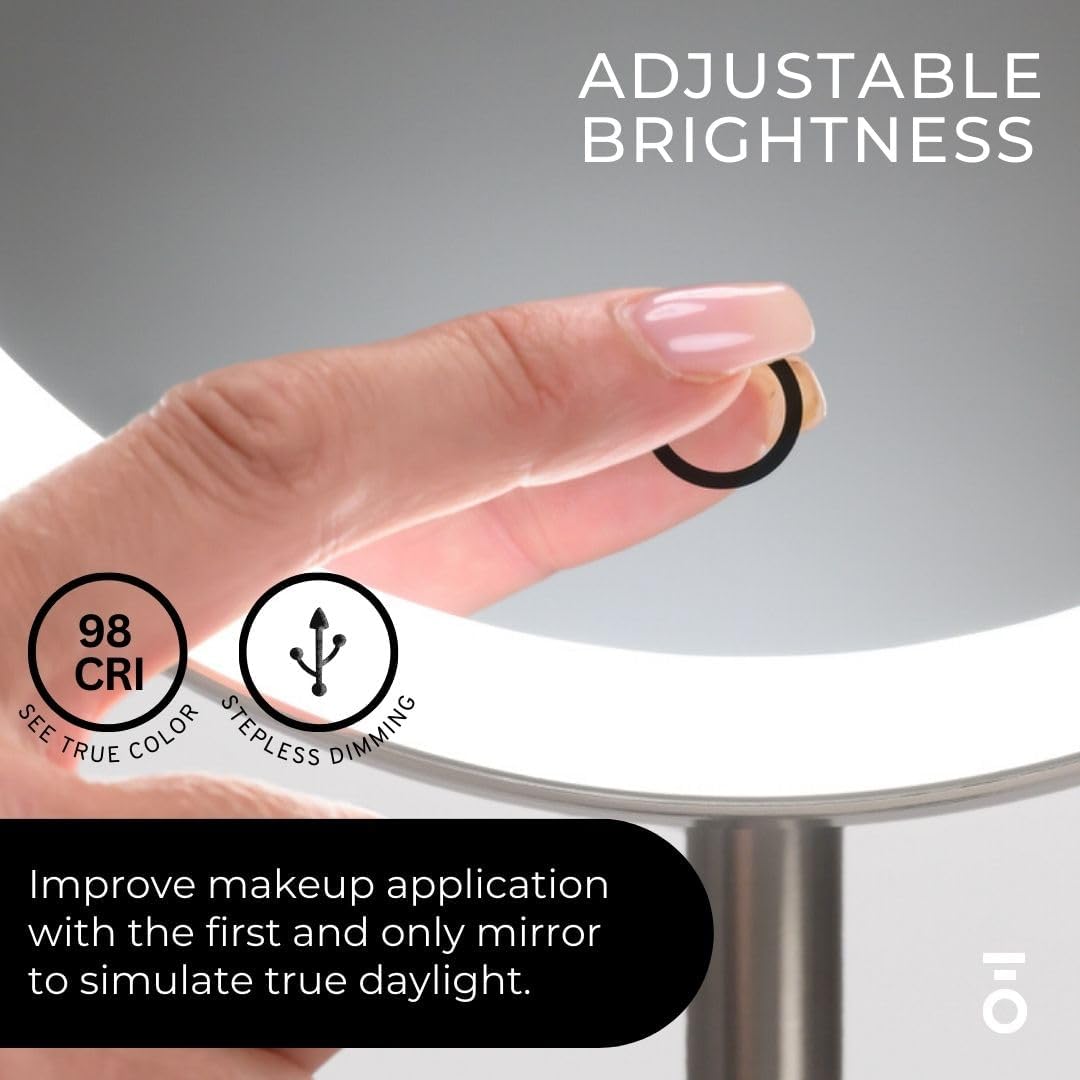 Cordless LED Rechargeable Wall Mirror with Extension Arm
