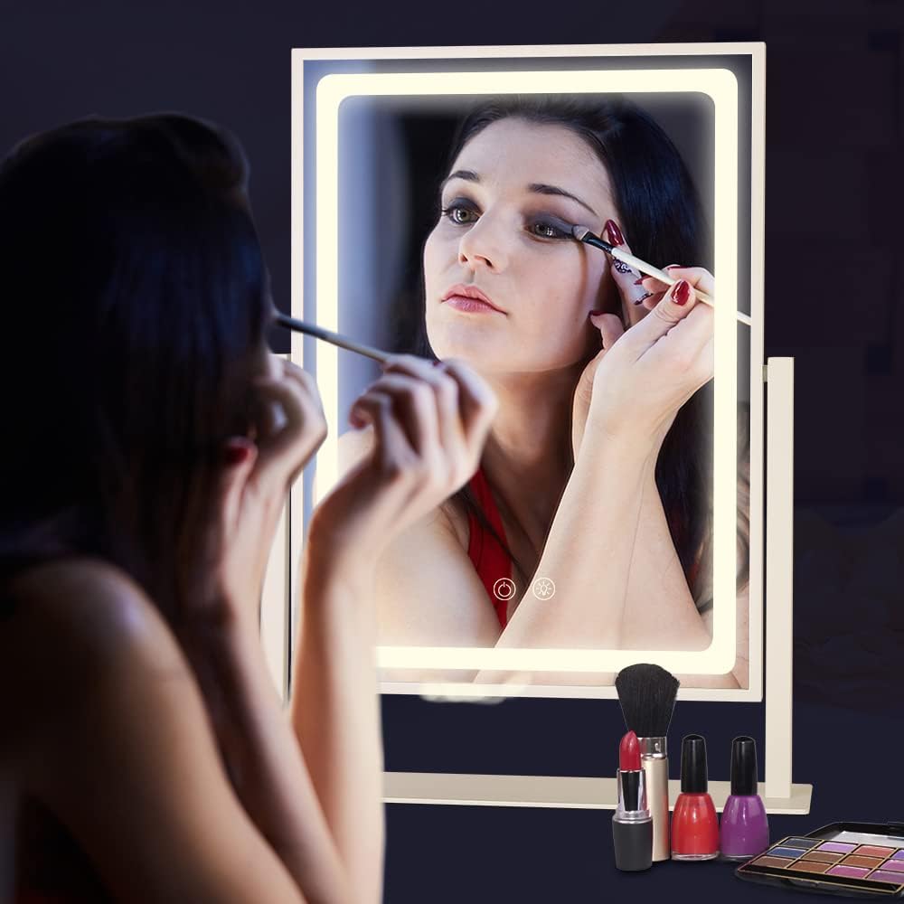 Lighted Makeup Mirror with 3 Colors White