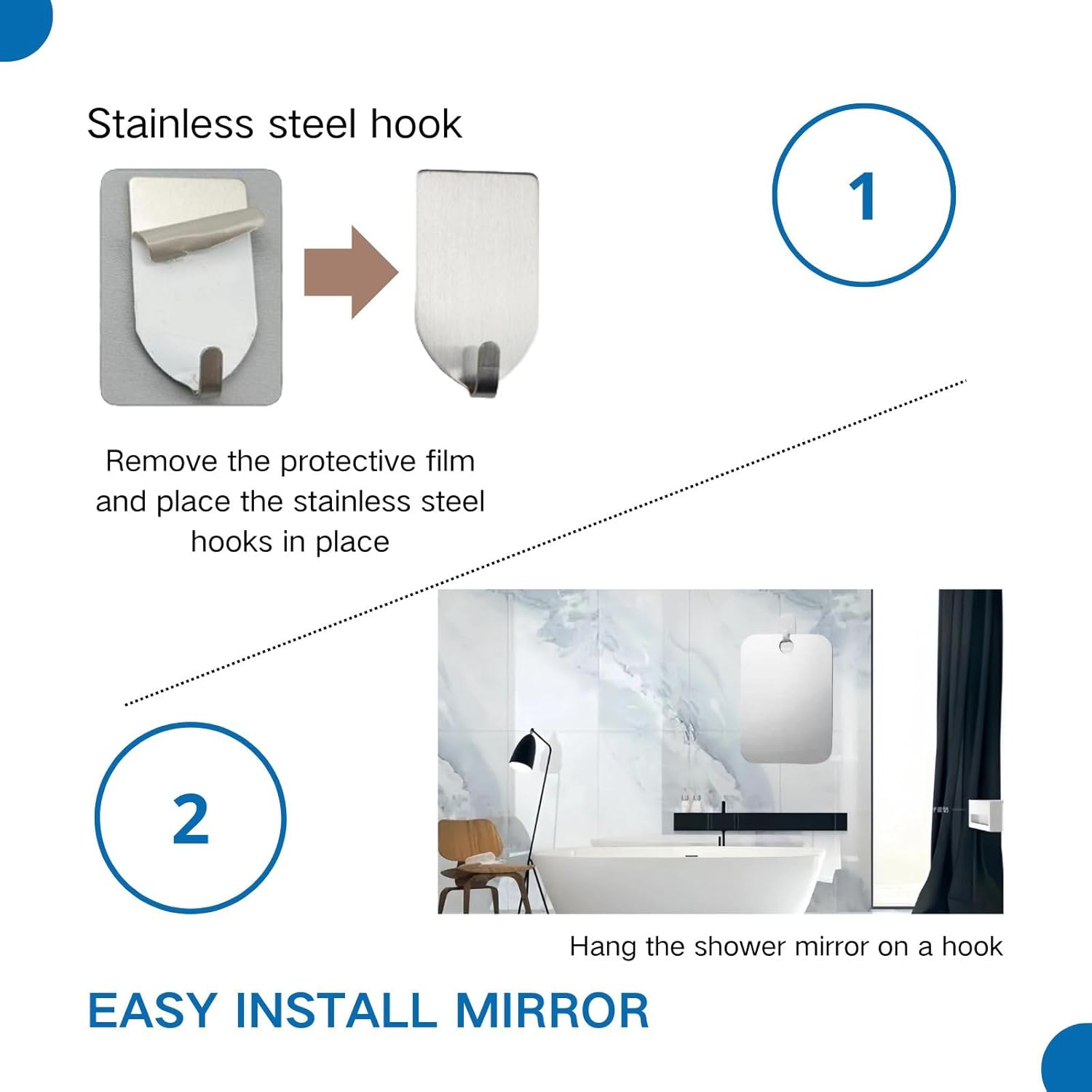 Chic Fogless Shaving Mirror for Men in the Shower