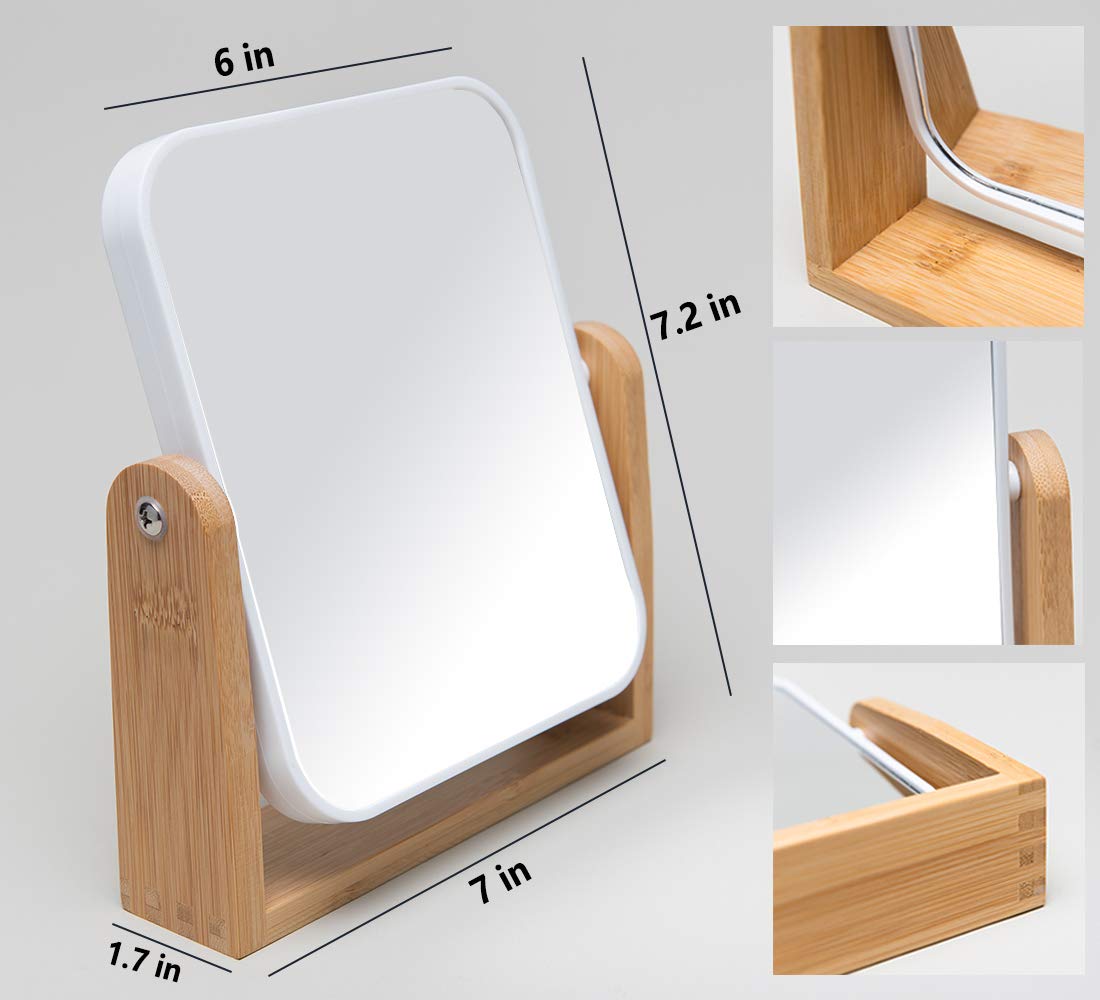 Stylish Bamboo Makeup Mirror
