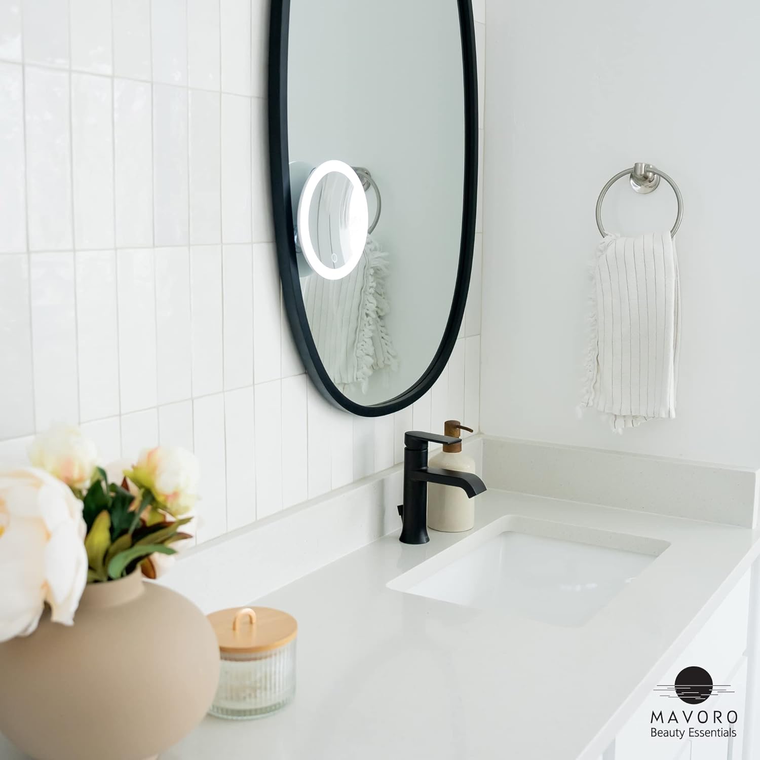 10X Magnifying Mirror for Travel with LED Light