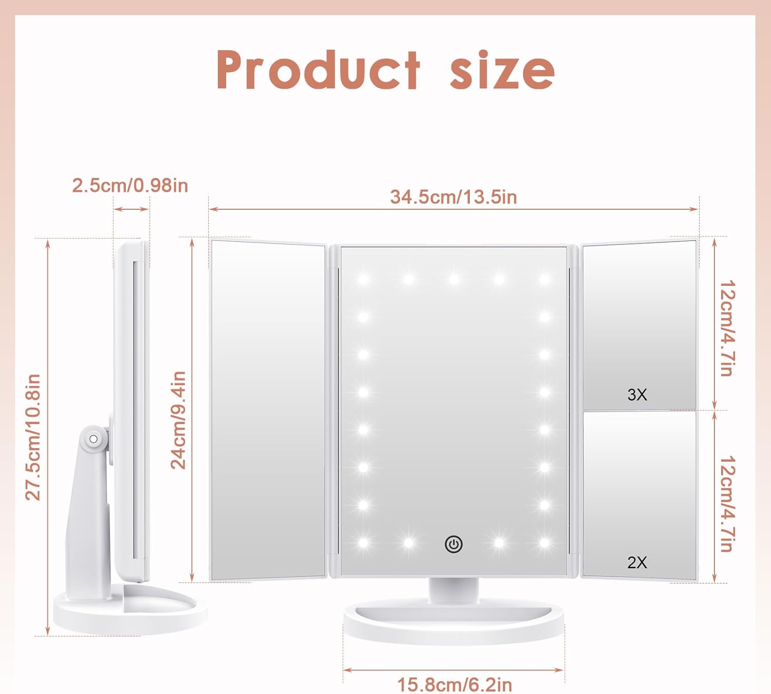 21 LED Makeup Vanity Mirror