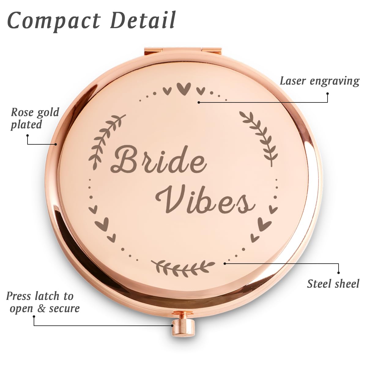 Brides Compact Engraved Mirror