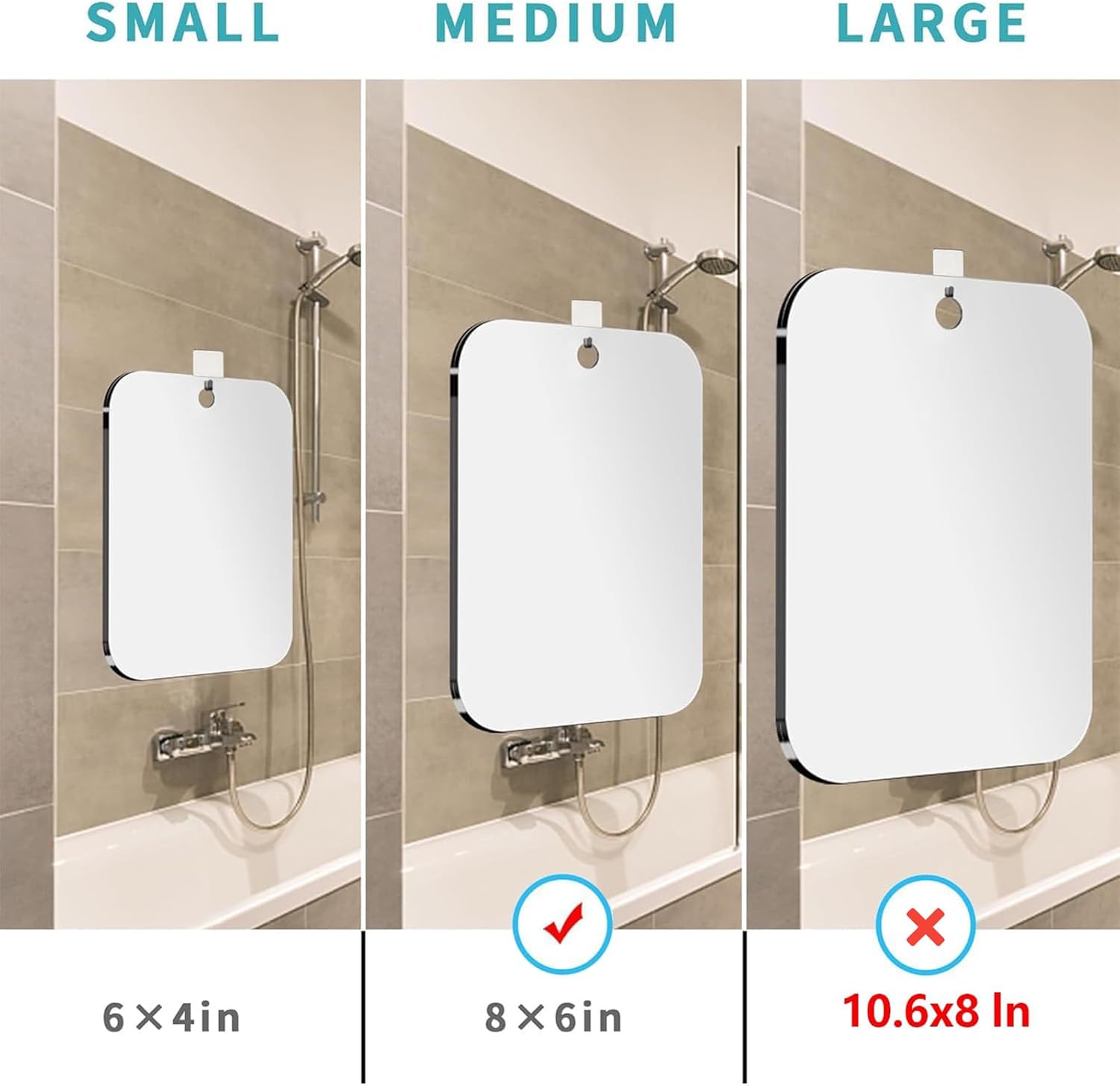 Perfect for Shaving Cleaning Durable Portable Shower Mirror from Mcudsy