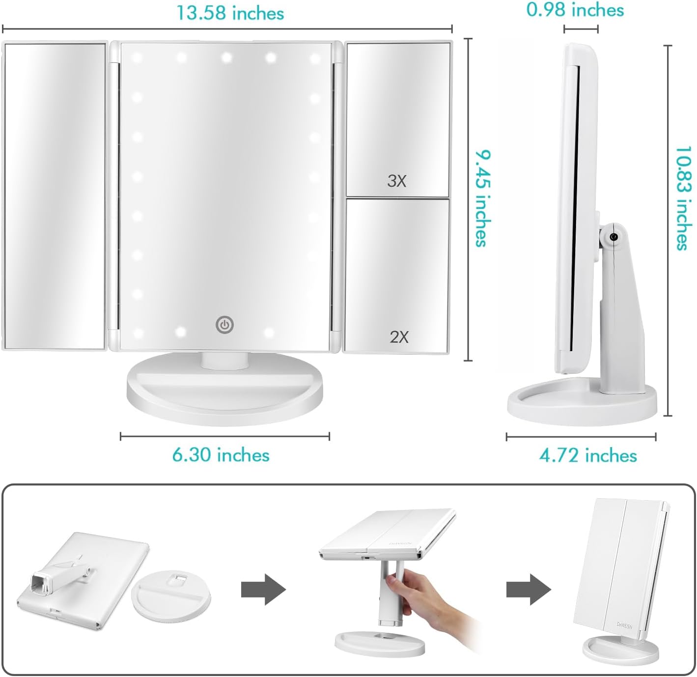 Deweisn Floor Mount Vanity Mirror