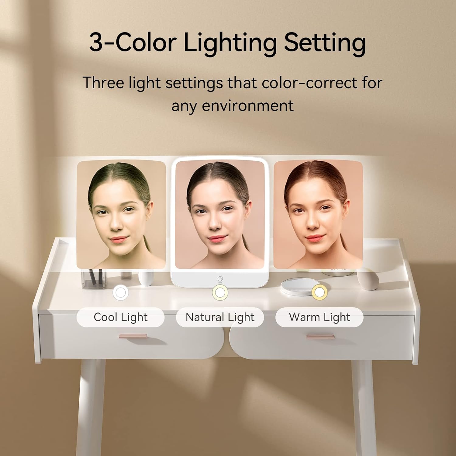 11 x 8 Portable Makeup Mirror With Light