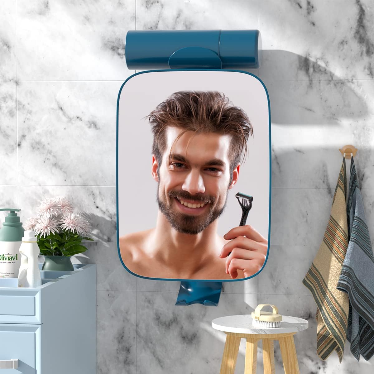 TOUCHBeauty 3X Magnification Shower Mirror with Razor Holder