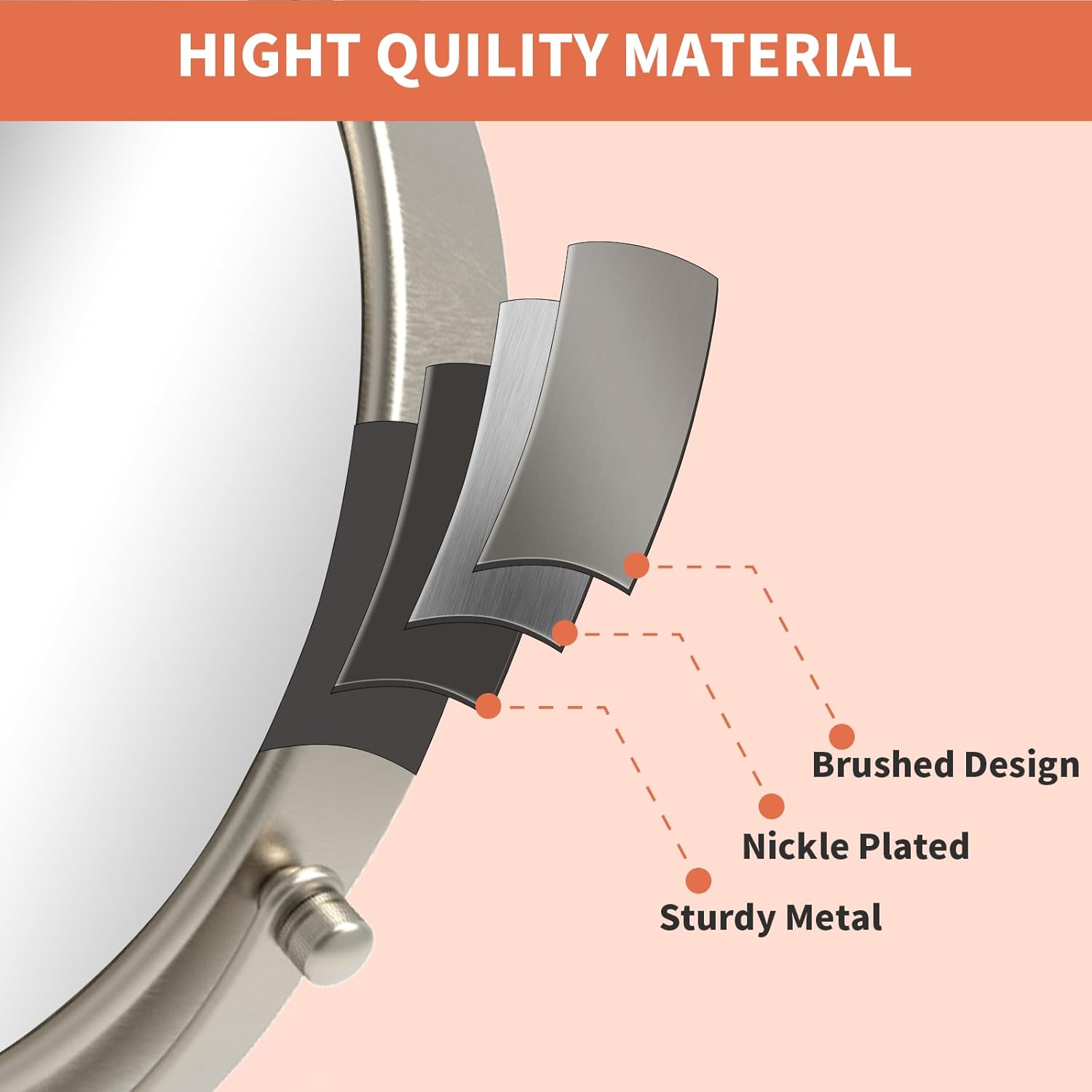 Erlingeryi 8 Double-Sided 10X Makeup Mirror for Bathroom