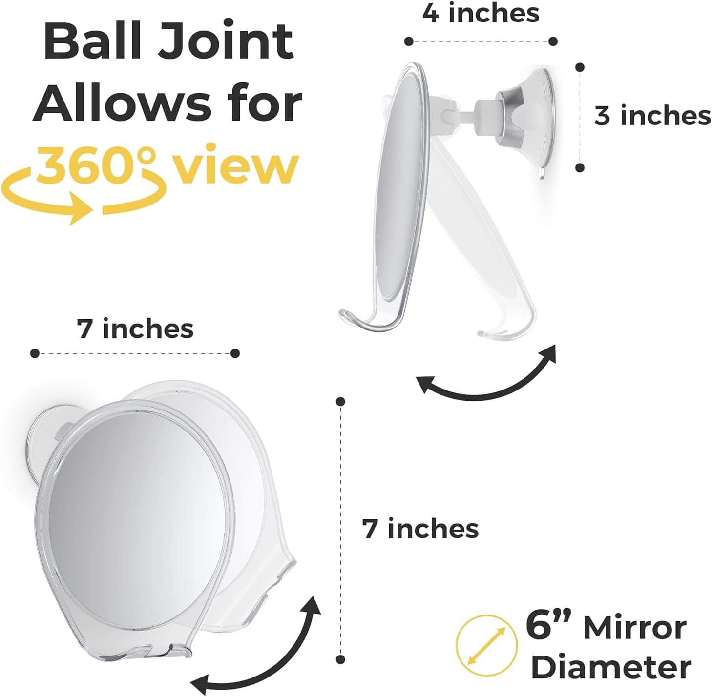 HoneyBull Shower Mirror for Shaving