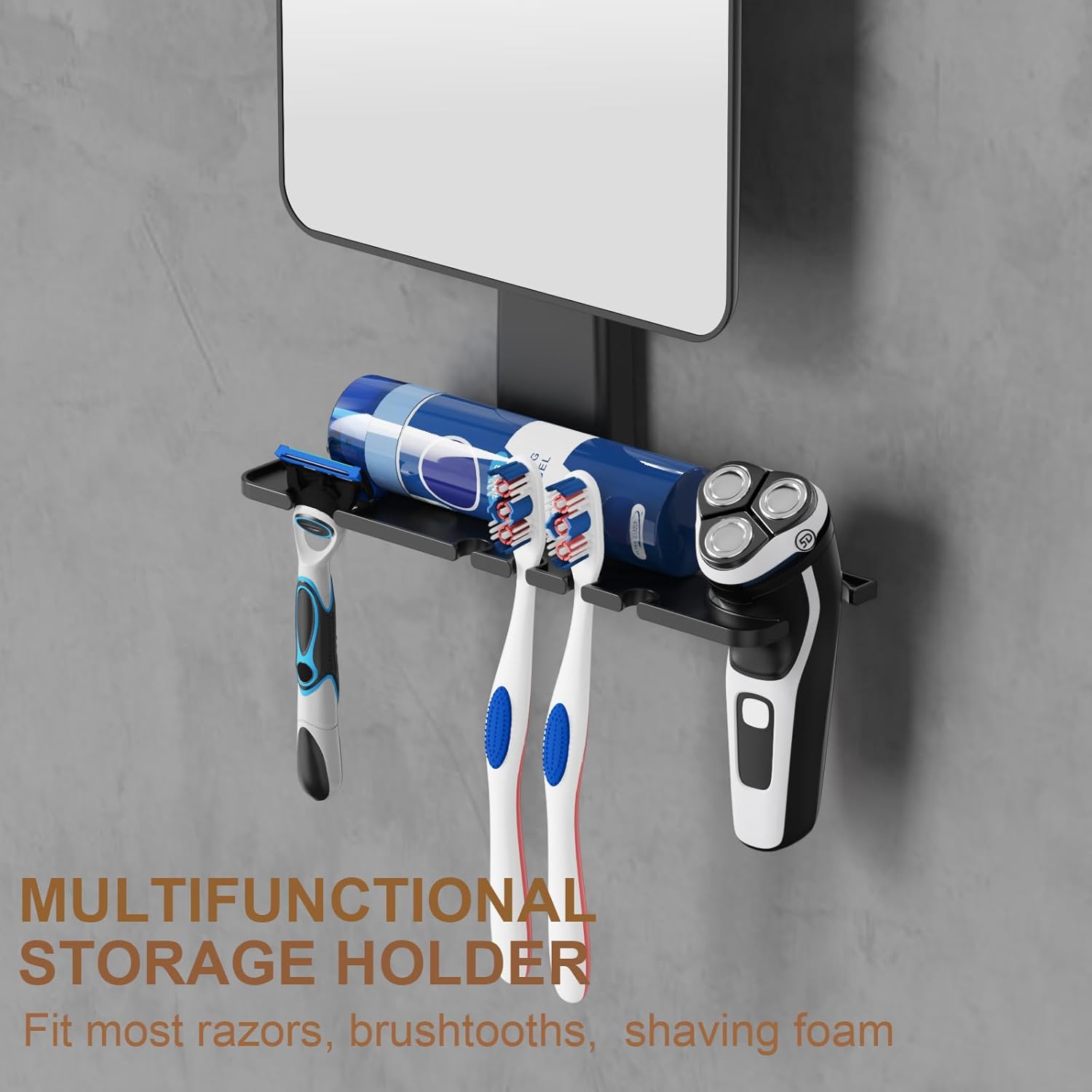 Fogless Shower Mirror with Razor Holder Anti-Fog Space-Saving Antibacterial