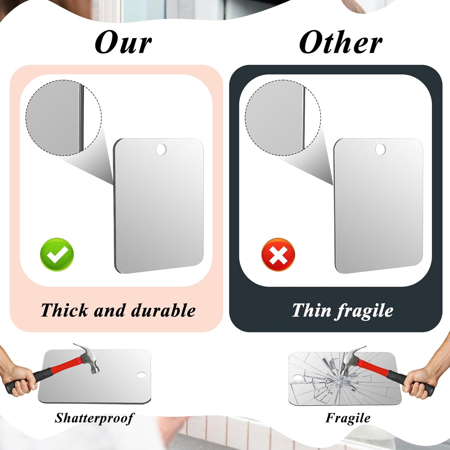 Fogless Shaver Mirror Portable Travel Camping Mirror Send a Message