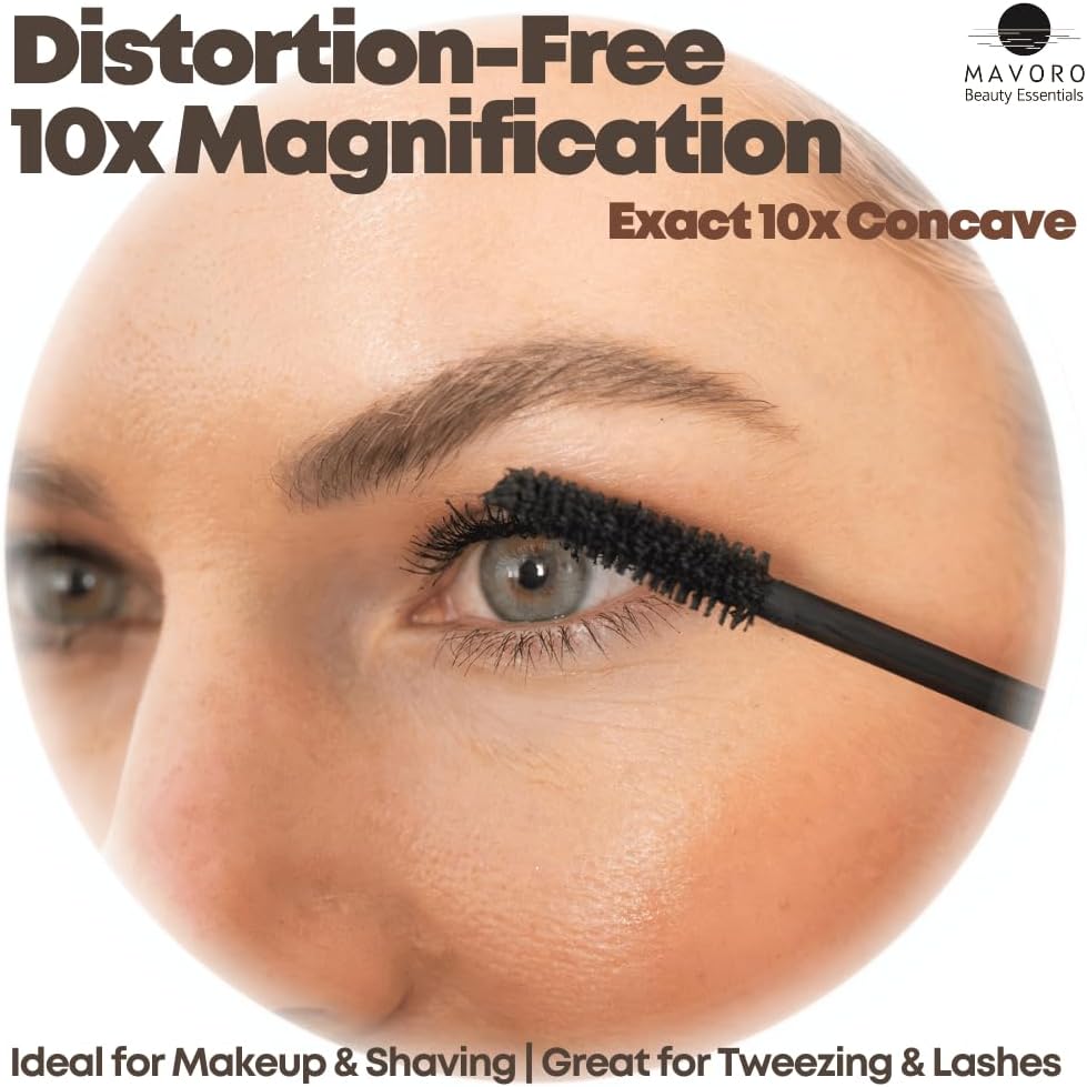 9-Inch Magnifying Mirror with Suction Cups for Makeup and Travel