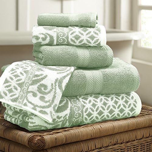 Modern Threads Trefoil Filigree 6-Piece Reversible Yarn Dyed Jacquard Towel Set