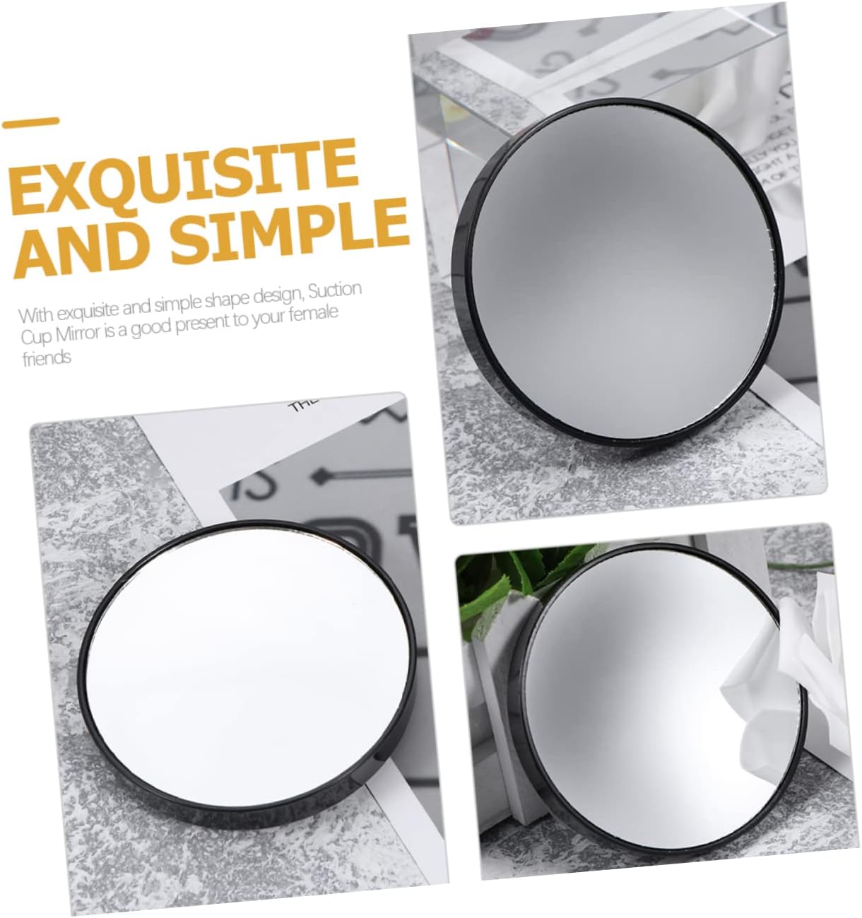 Suction Cup Magnifying Set Portable Beauty Care compact Black