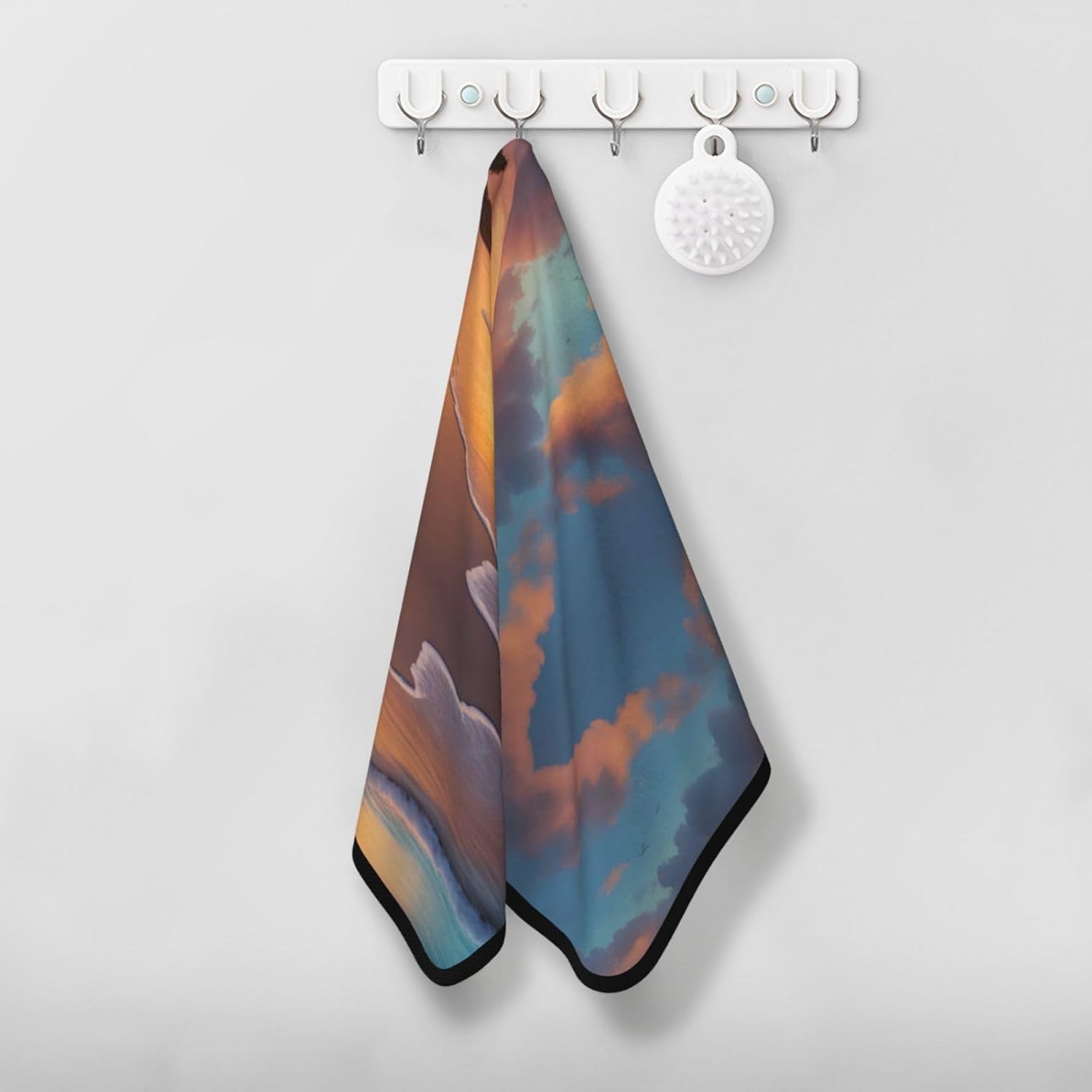 YYHWHJDE Sunset Beach Coral Velvet Towel