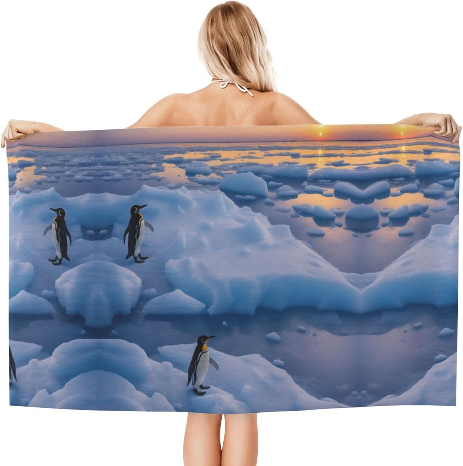 Penguin Sunset Microfiber Bath Towel