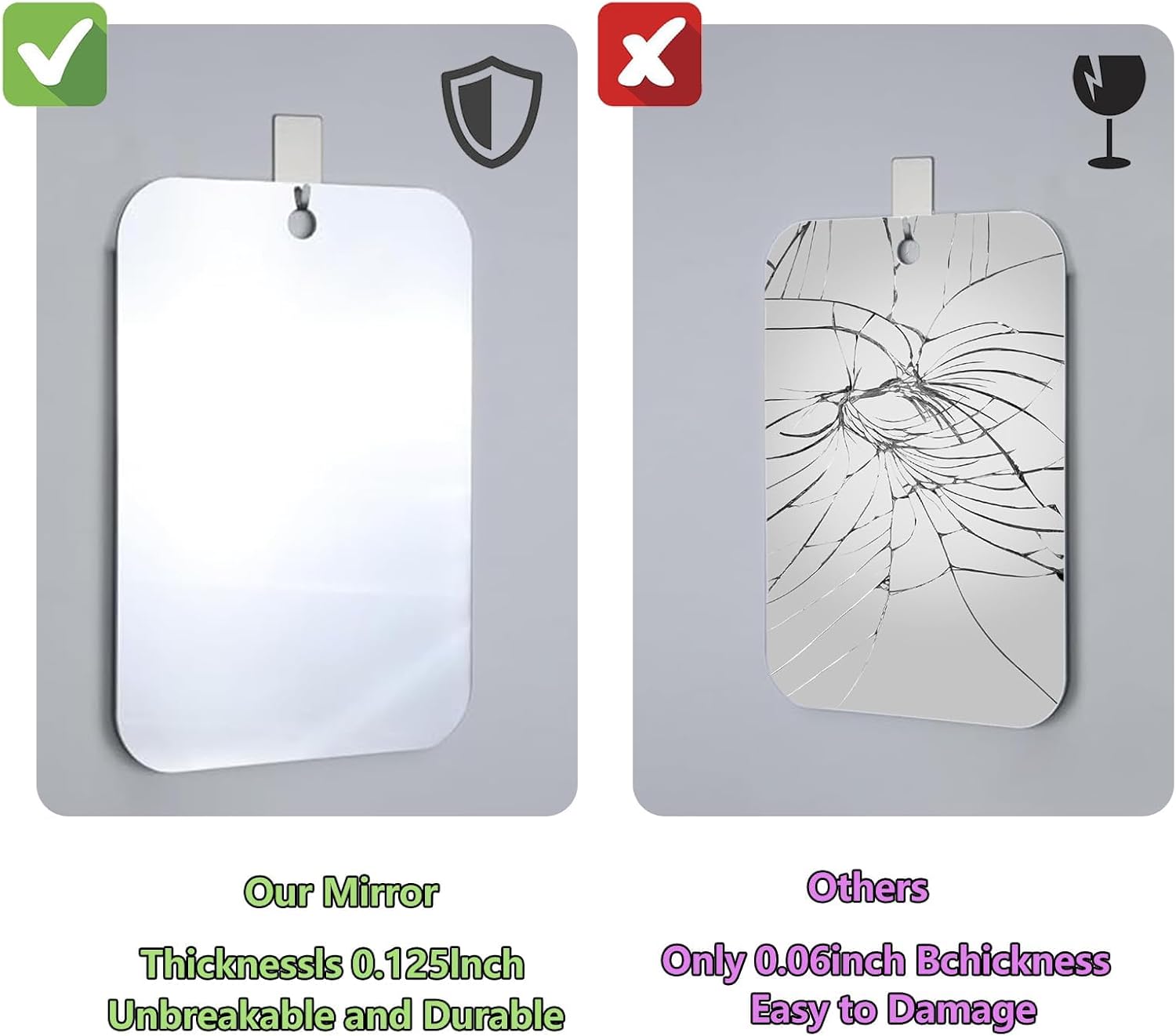 Perfect for Shaving Cleaning Durable Portable Shower Mirror from Mcudsy