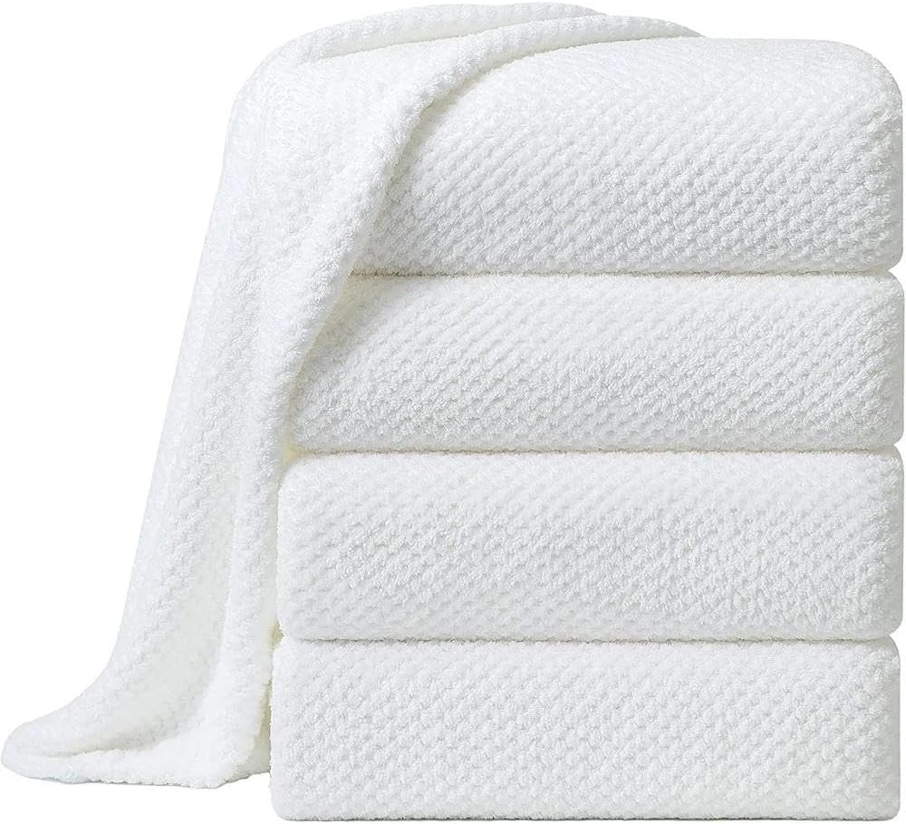 TRP Super Soft Plush Oversized Bath Sheet Towels Set of 4