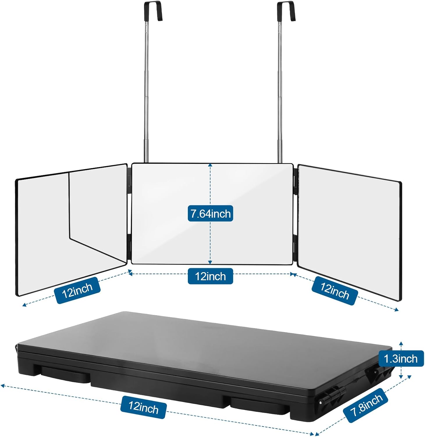 3 Panel Trifold Mirror for Grooming and Make-up