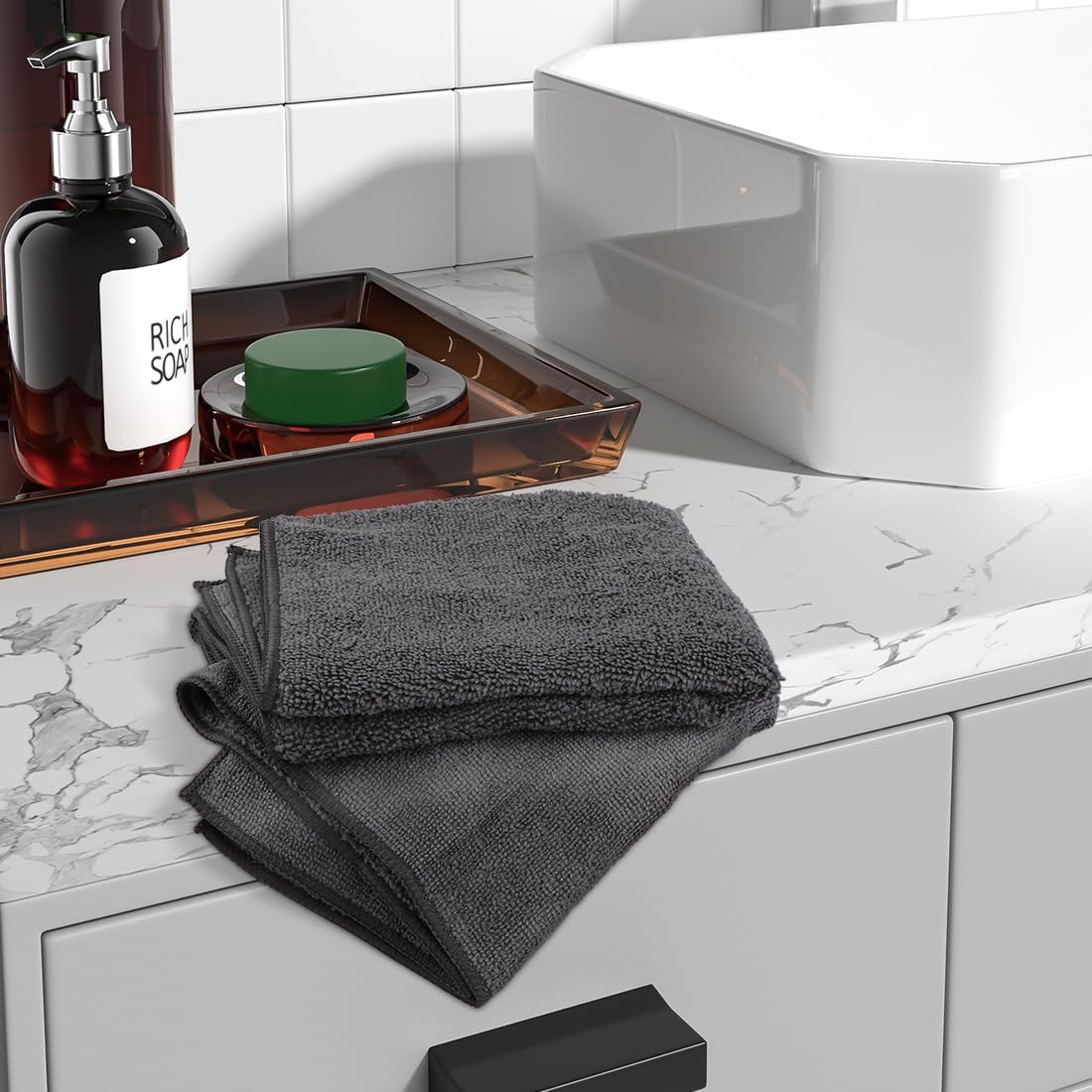 Microfiber Hand Towels for Bathroom Soft Durable 12-Pack