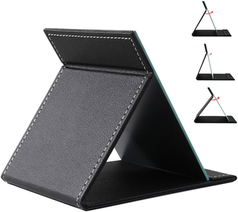 JOLY Protable PU Leather Makeup Mirror with Adjustable Stand S Black