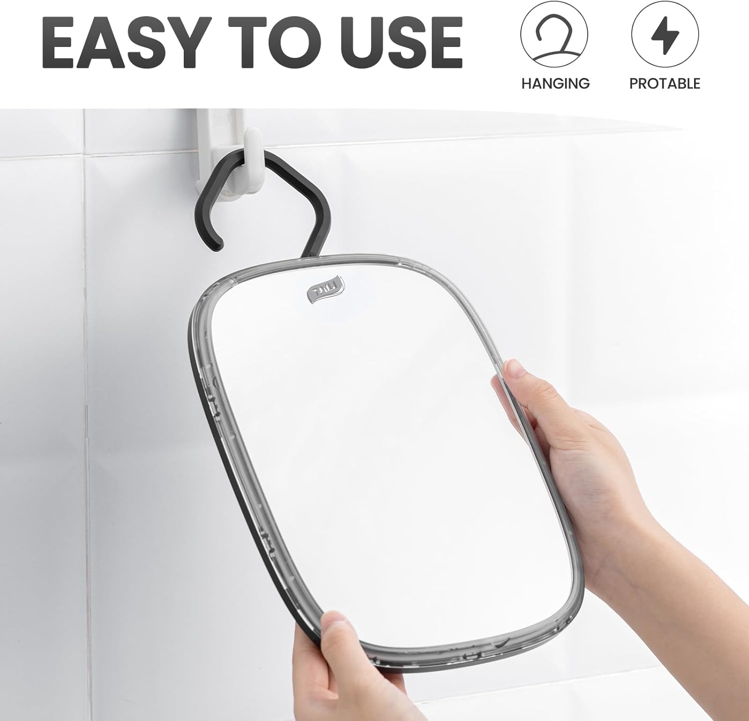 TAILI Fogless Portable Shower Mirror for MenWomen - Shatterproof Easy Hanging