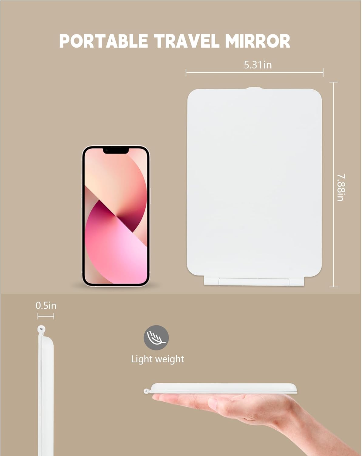 DecMetu Travel Mirror with Lights