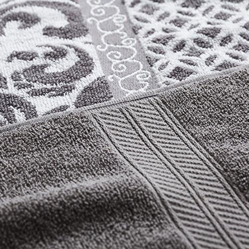 Modern Threads Trefoil Filigree 6-Piece Reversible Yarn Dyed Jacquard Towel Set