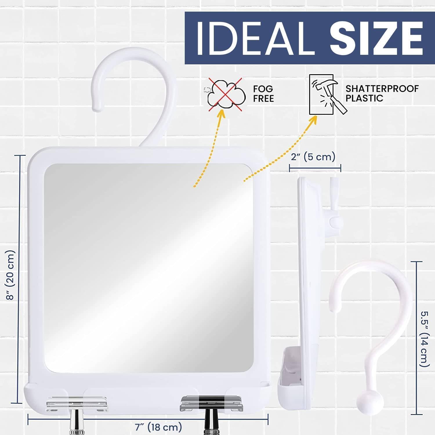 MIRRORVANA Dual Anti Fog Shower Mirror for Shaving