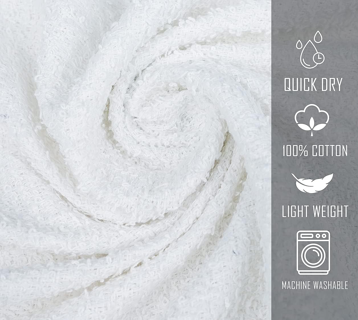 High-Quality 20x40 White Cotton Bath Towels for Commercial Use