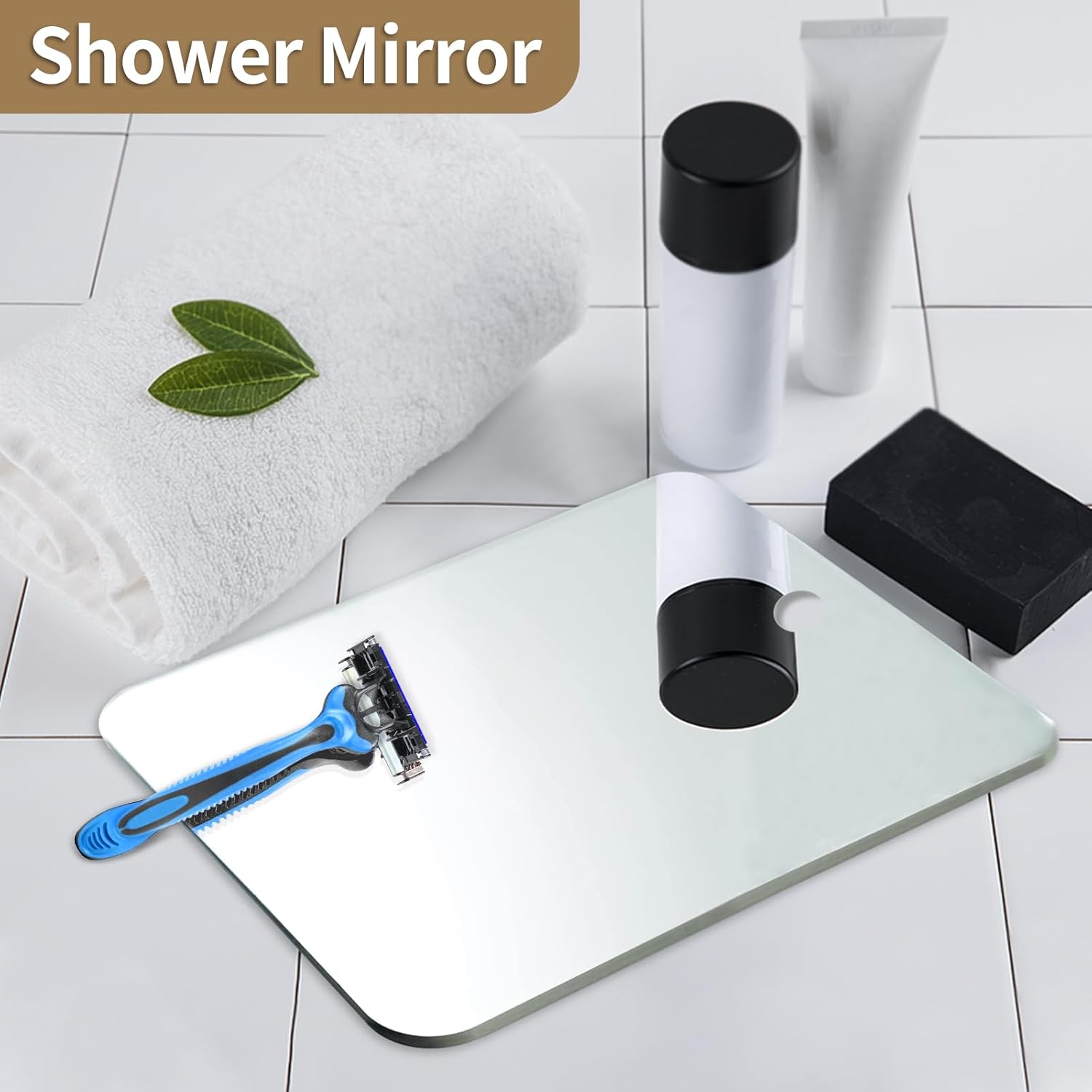 8x6 Travel-Friendly Fogless Mirror for Shaving Beauty
