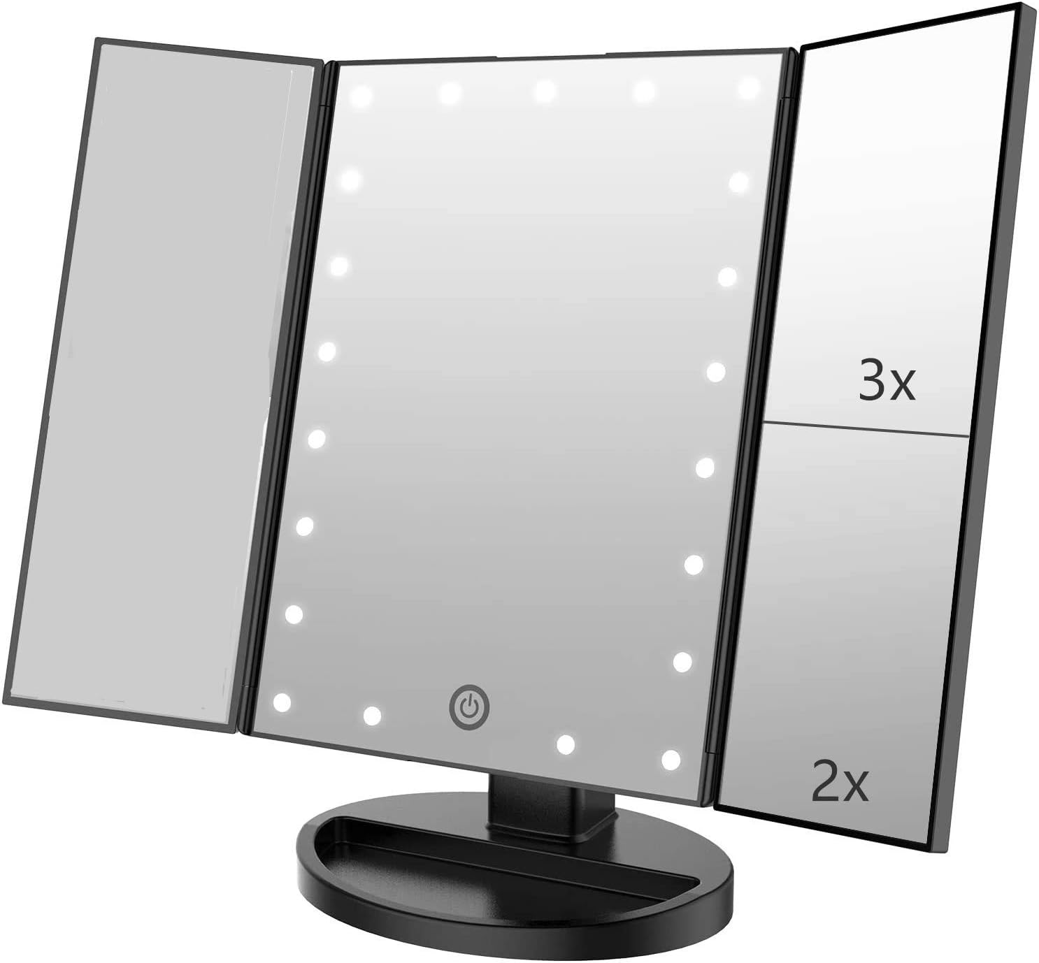 Lighted Vanity Mirror with 3X Magnification