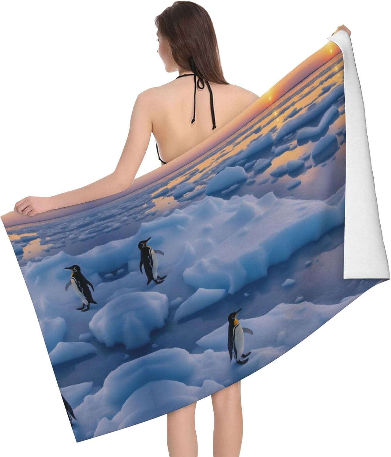 Penguin Sunset Microfiber Bath Towel
