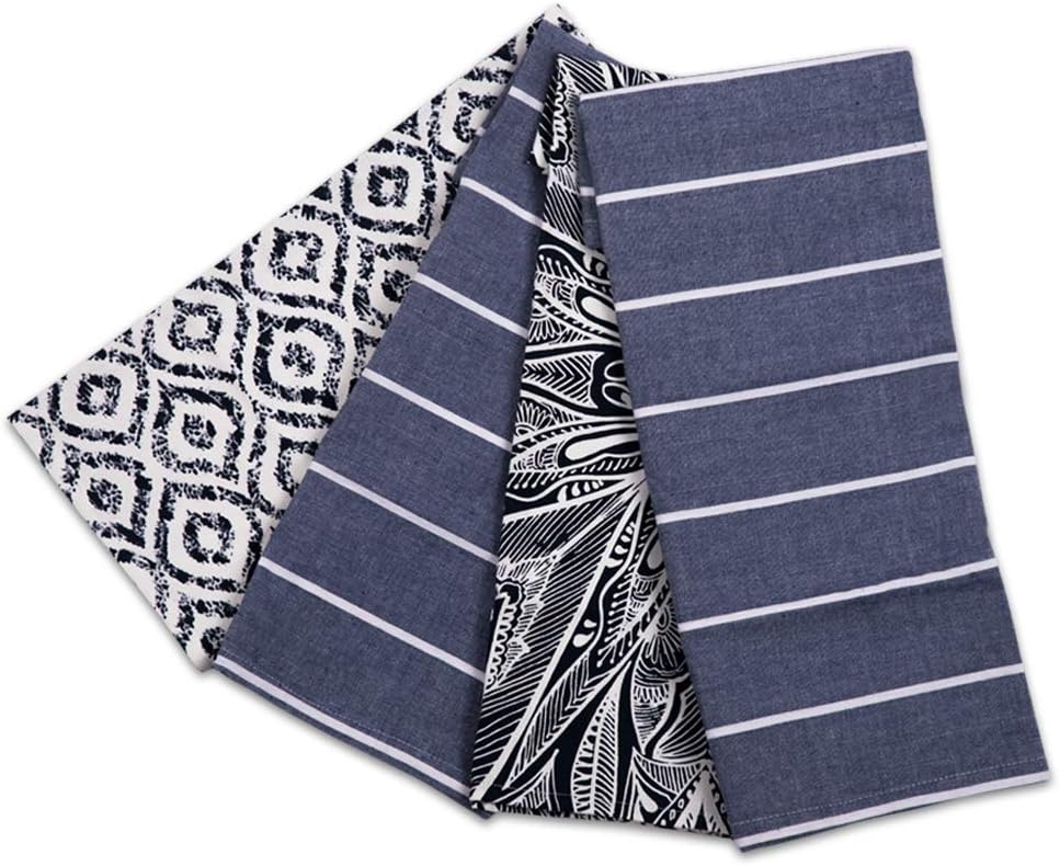 AccentHome 4-Piece Cotton Kitchen Towels Set