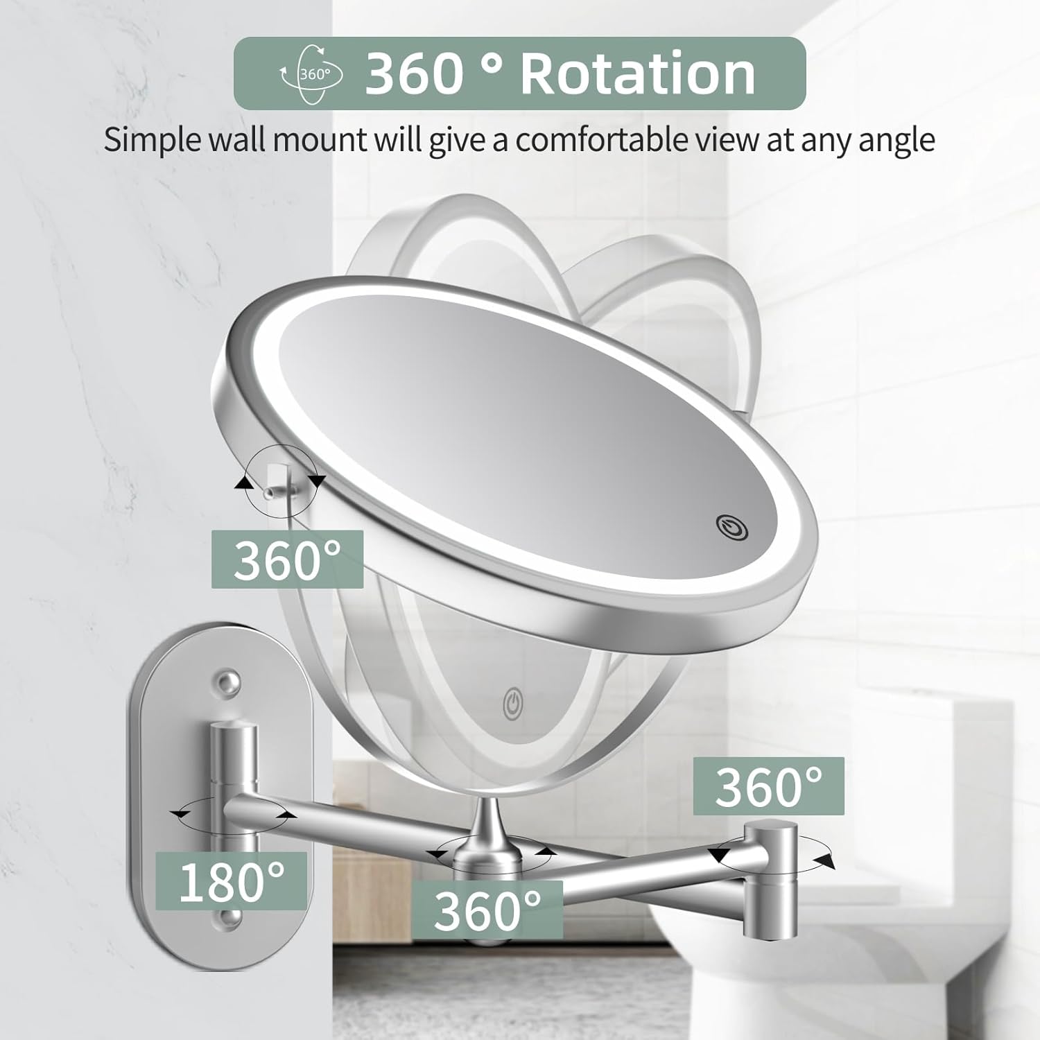 Perfect Salon-M quality makeup mirror for wall installation