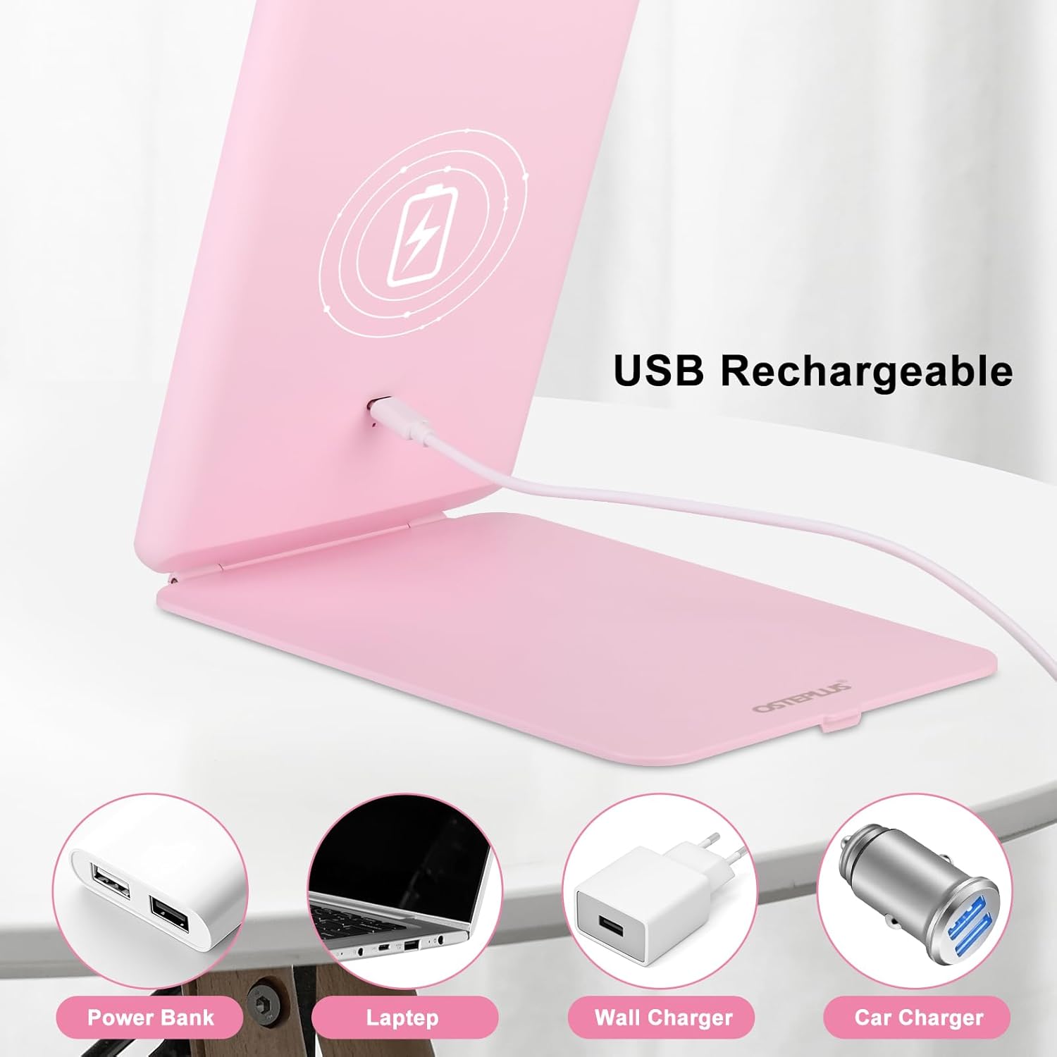 Travel Makeup Mirror w3 Light Modes