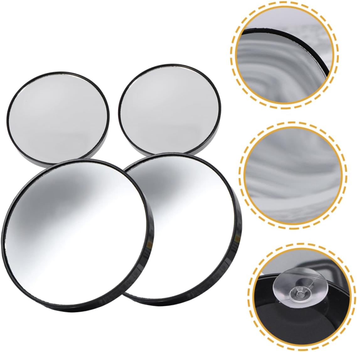 Suction Cup Magnifying Set Portable Beauty Care compact Black
