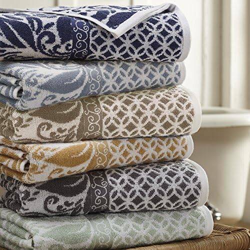Modern Threads Trefoil Filigree 6-Piece Reversible Yarn Dyed Jacquard Towel Set
