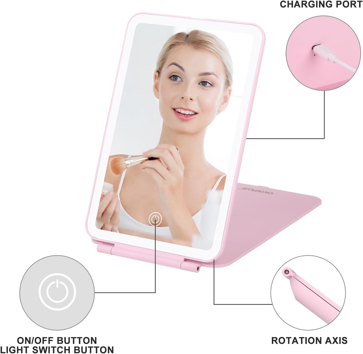 Travel Makeup Mirror w3 Light Modes