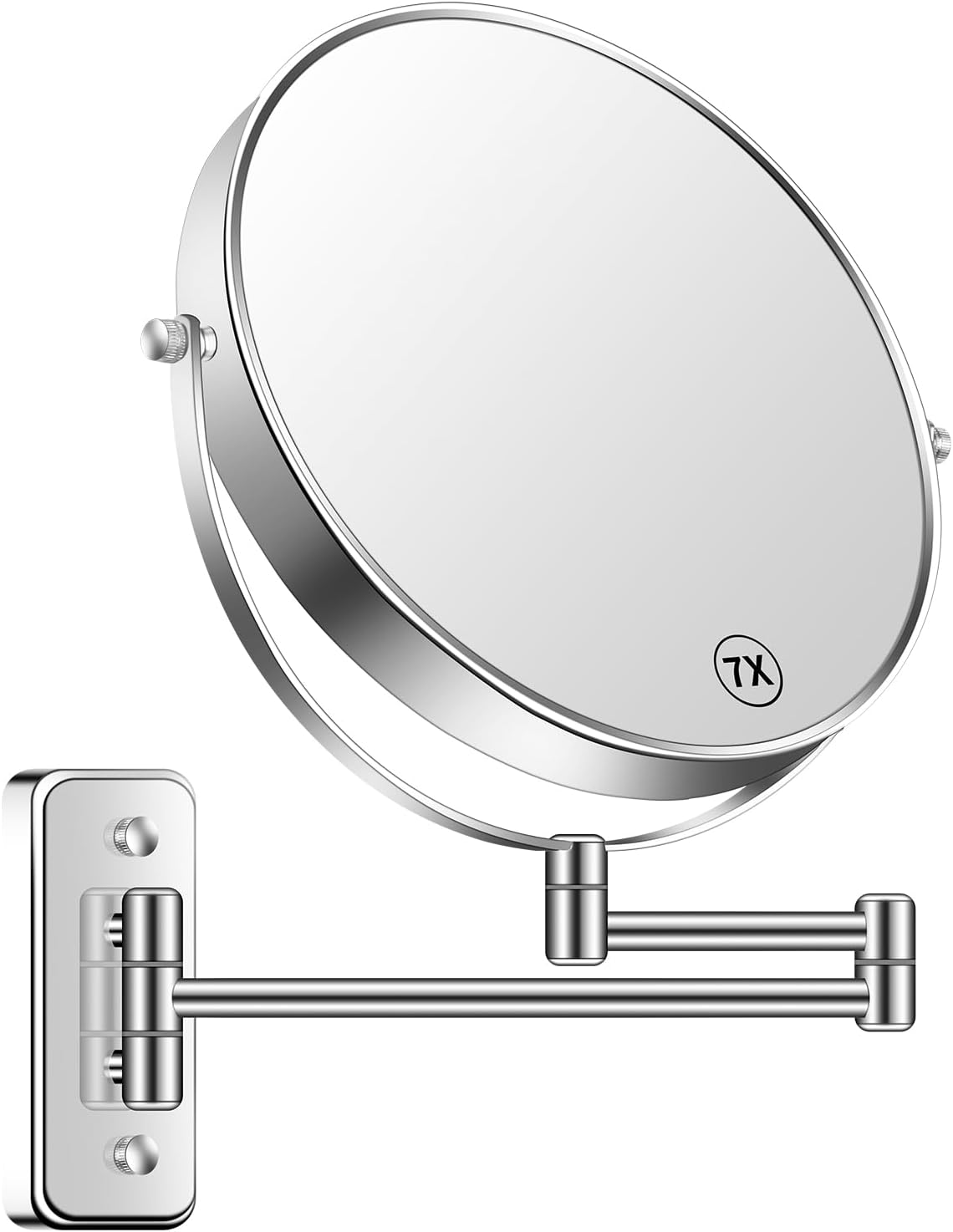 BTremyr 9-Inch Large Wall-Mounted Double-Sided 7X Magnifying Mirror
