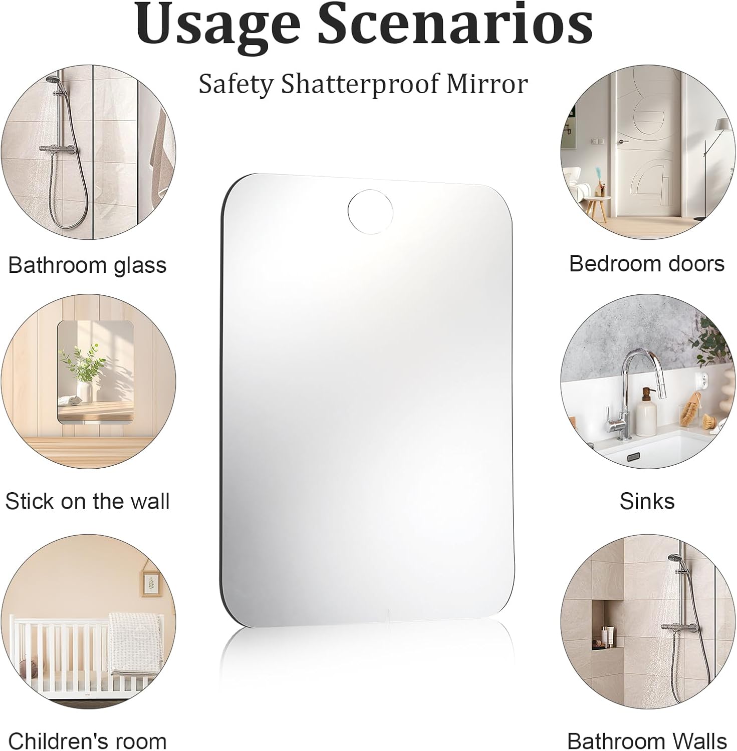 Unbreakable Anti-Fog Shower Mirror for Men